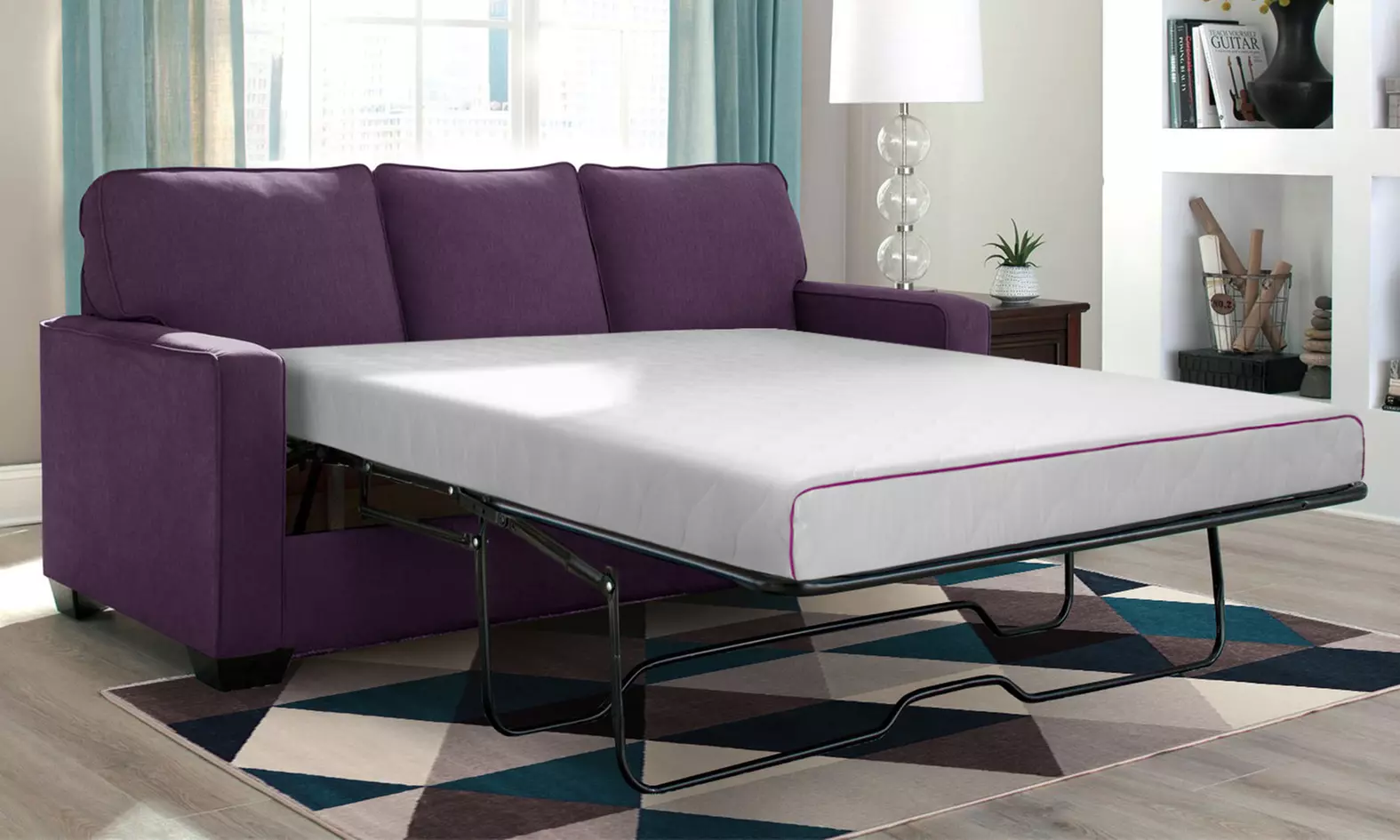 Matelas pour canapés lits convertibles à mémoire de forme et gel frais, charbon actif, Sampur, livraison offerte - Primary Image