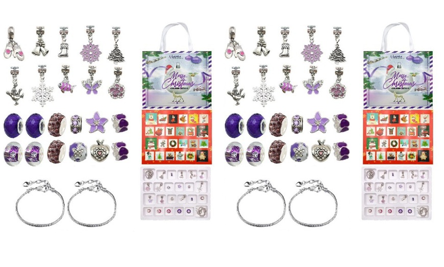 Image 5: One or Two Advent Jewellery Charm Sets with Bracelets and Necklace