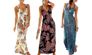 Paisley V-Neck Maxi Summer Dress