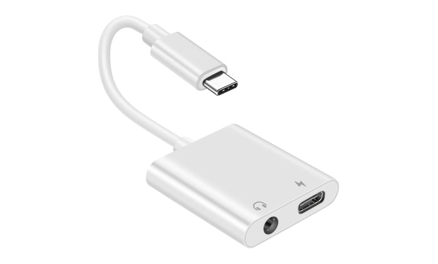 Image 4: USB Headphone Jack Audio Dongle and Charging Port