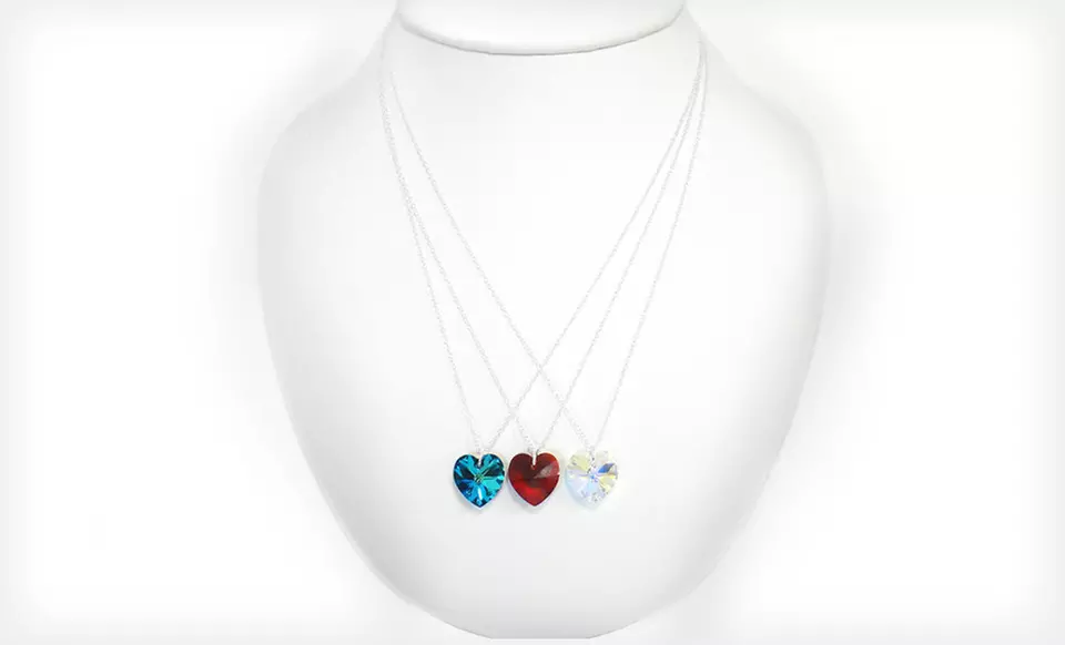 $16 for a Heart Pendant with Swarovski Elements Crystals ($75 List Price). Three Colours Available. Free Returns. - Second Medium