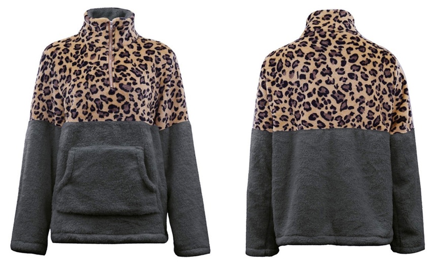 Image 6: Animal Print Plush Sweater