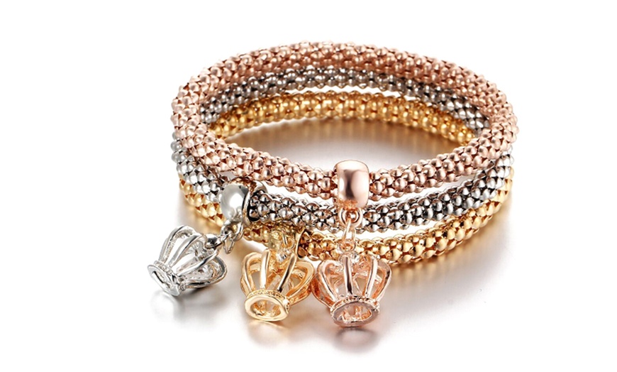 Image 5: Three-Pack of Multilayer Stackable Bracelets