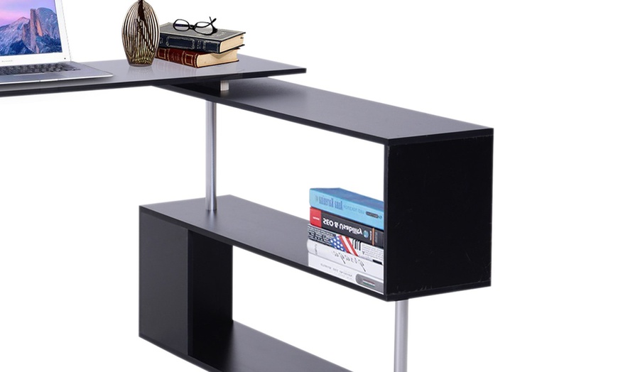 Image 19: HomCom Rotating Desk