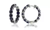 Sterling Silver Created Sapphire 5mm Hoop Earrings