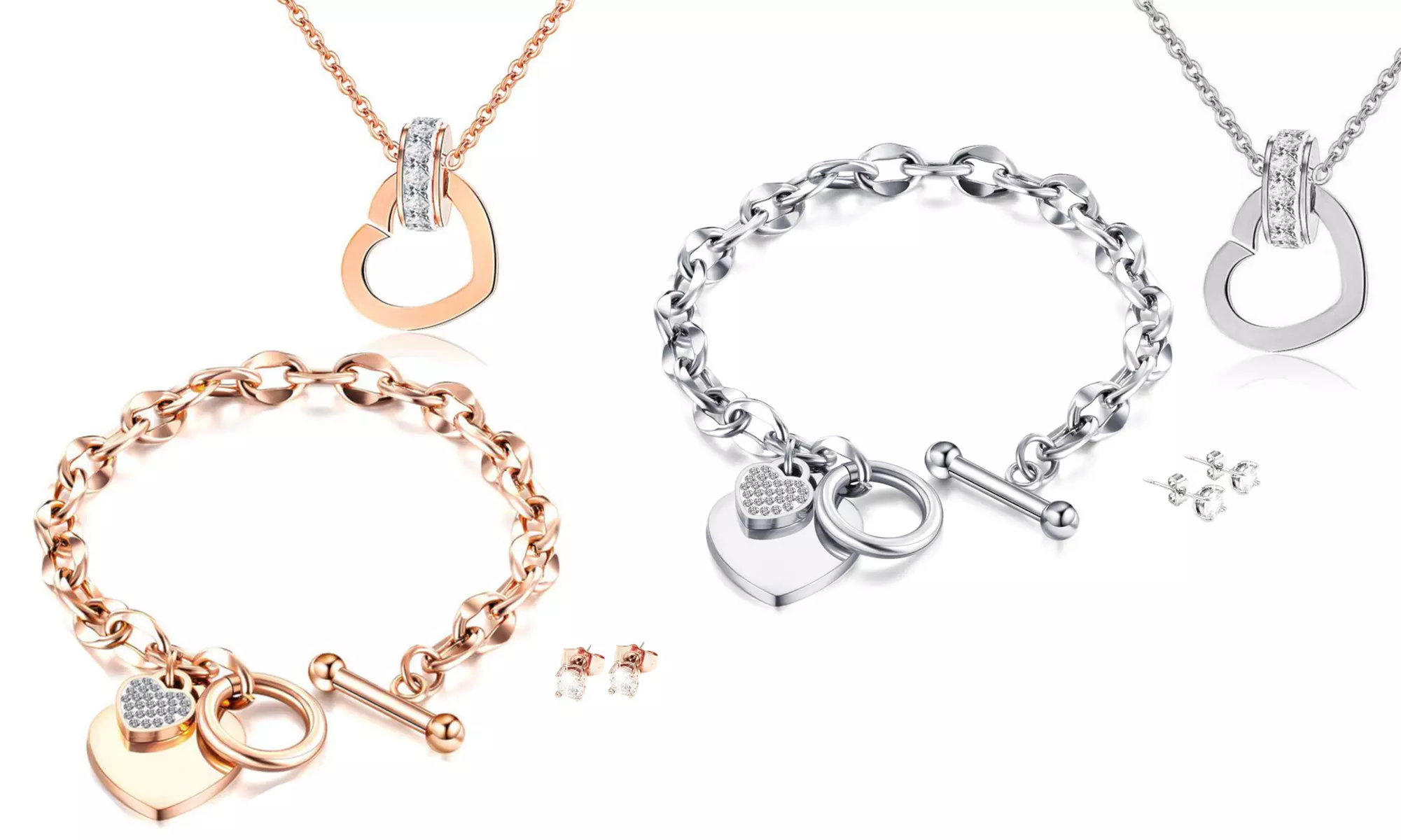 Collier, bracelet et boucles d'oreilles "Talia" ornés de cristaux Swarovski®, coloris au choix - Primary Image