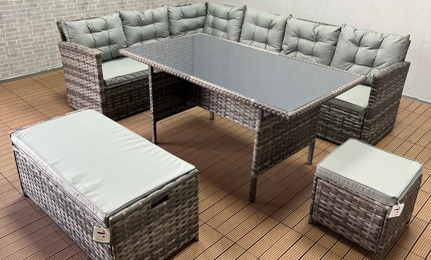 Image 1: Rattan-Effect Outdoor Set with Cover