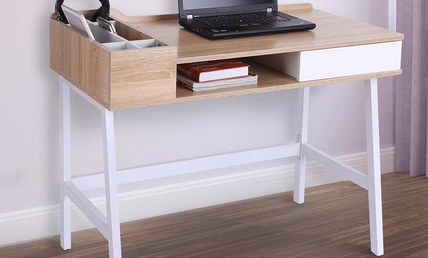 Image 4: Homcom Workstation Desk