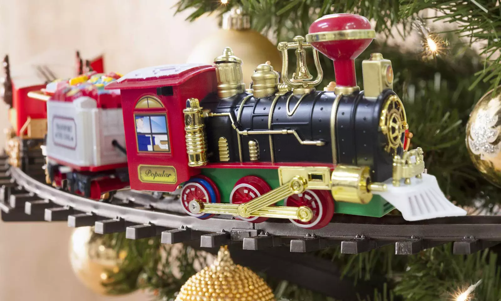Coffret De Train électrique De Noël Boraboi® Pour Enfants Avec Circuit Autour Et Dans Le Sapin Vert Coffret De Train électrique De Noël Boraboi® Pour Enfants Avec Circuit Autour Et Dans Le Sapin Vert