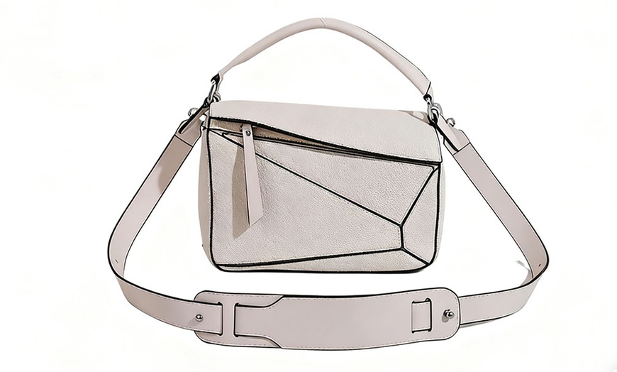Image 8: Solid Colour Geometric Crossbody Bag