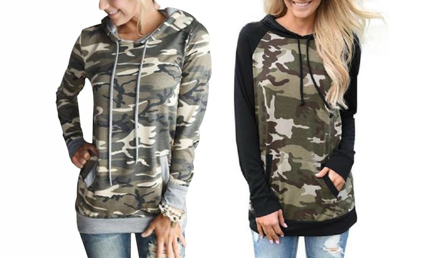 Image 1: Women's Camouflage Hoodie