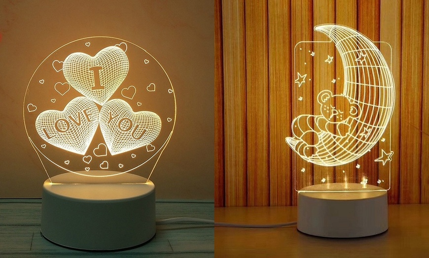 Image 22: LED 3D Night Light in Six Designs