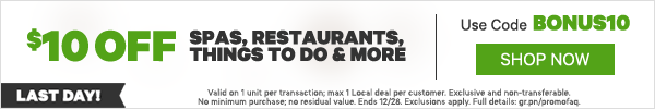 $10 Off one local deal with code BONUS10