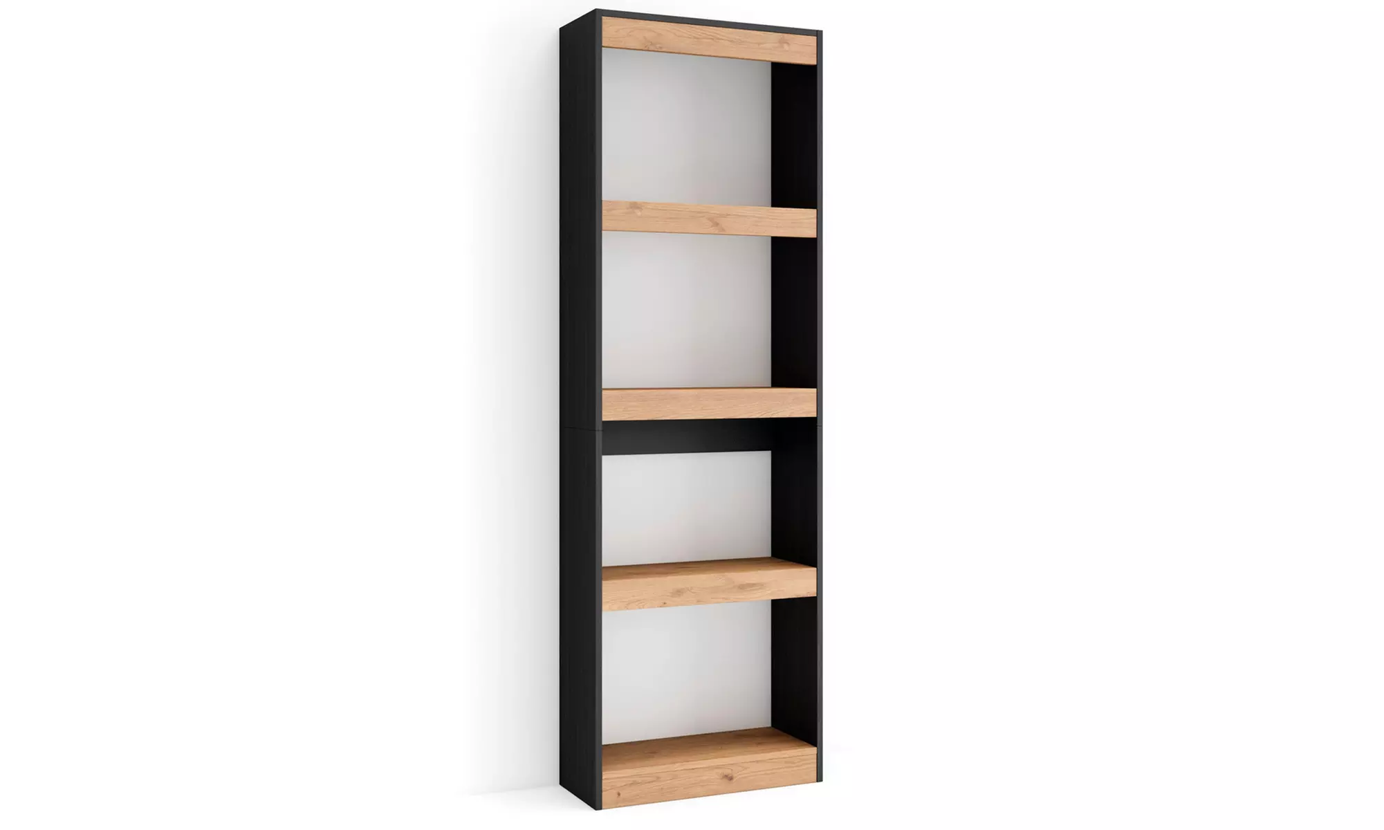 Elegante estantería de madera porosa; 60cm x 186cm x 25cm