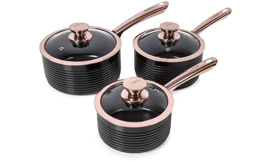 Image 5: Tower 10-Piece Rose Gold Cookware