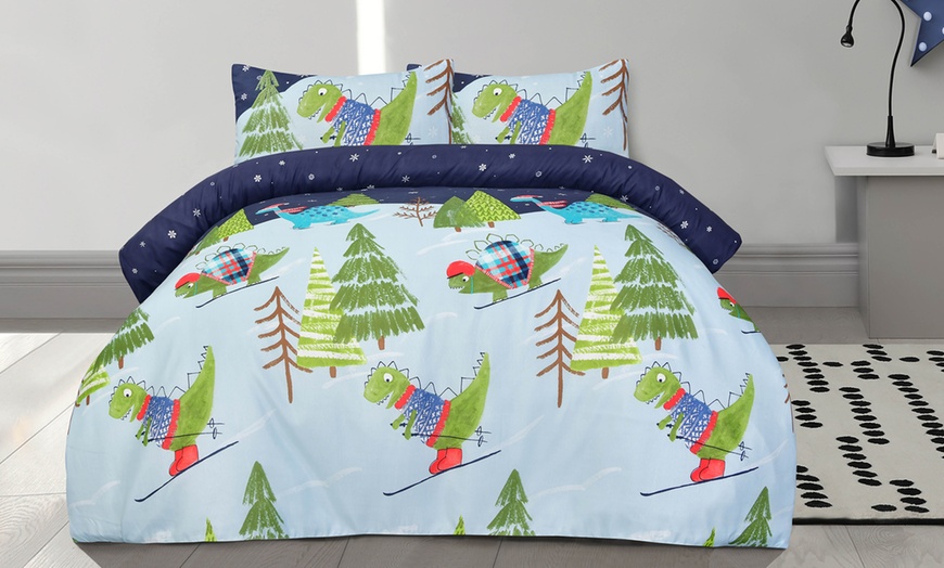 Image 1: Kids' Duvet Cover with Pillowcase and Fitted Sheet Complete Set