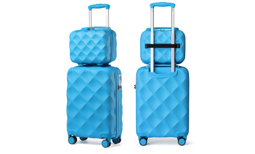 Image 14: One or Four pcs Ultralight ABS Diamond Suitcase
