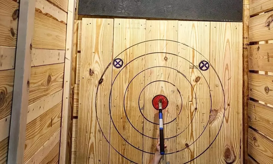 One- or Two-Hour Axe Throwing Sessions at Blade and Bull Axe Throwing (Up to 31% Off). 16 Options Available. - Primary Image