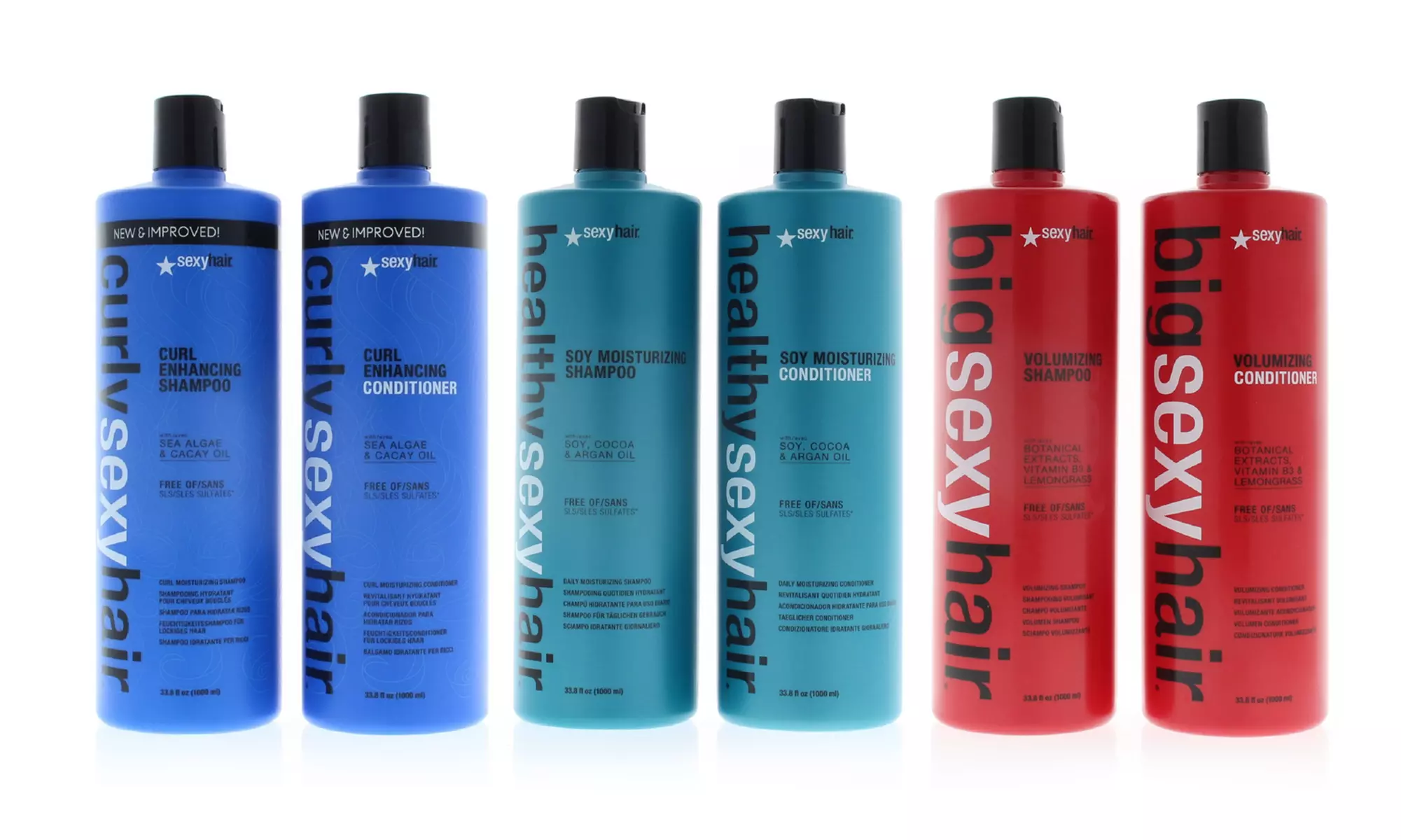 Sexy Hair Big Curly Healthy Soy Volumizing Shampoo and Conditioner. Multiple Options Available. - Primary Image