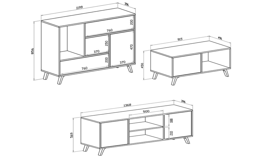 Image 19: Table basse, meuble à chaussures, table, buffet ou meuble TV Wind