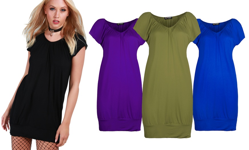 Image 1: Women's V-Neck T-Shirt Dress