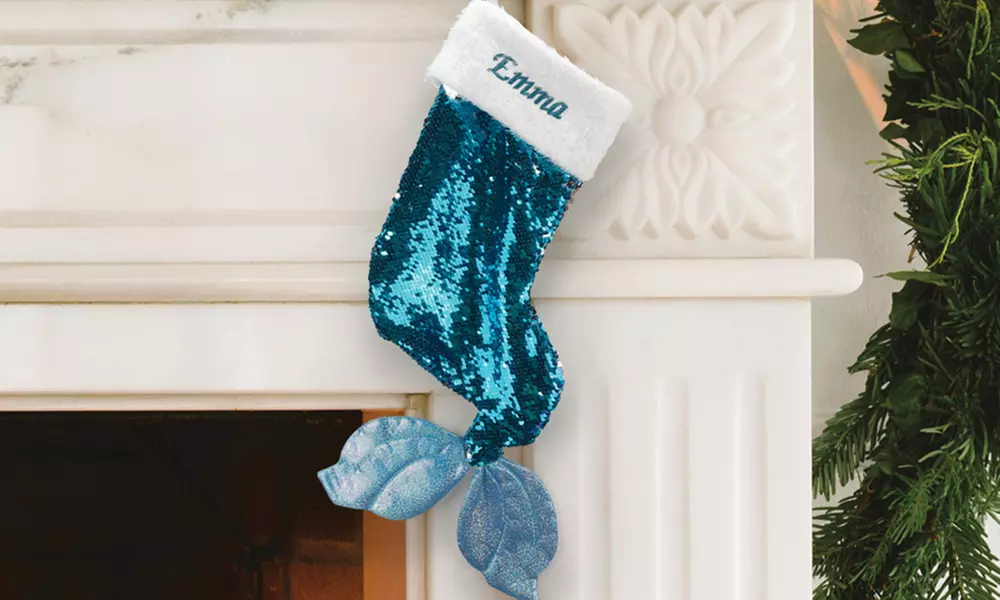 Personalized sequin mermaid stockings for unique holiday decor