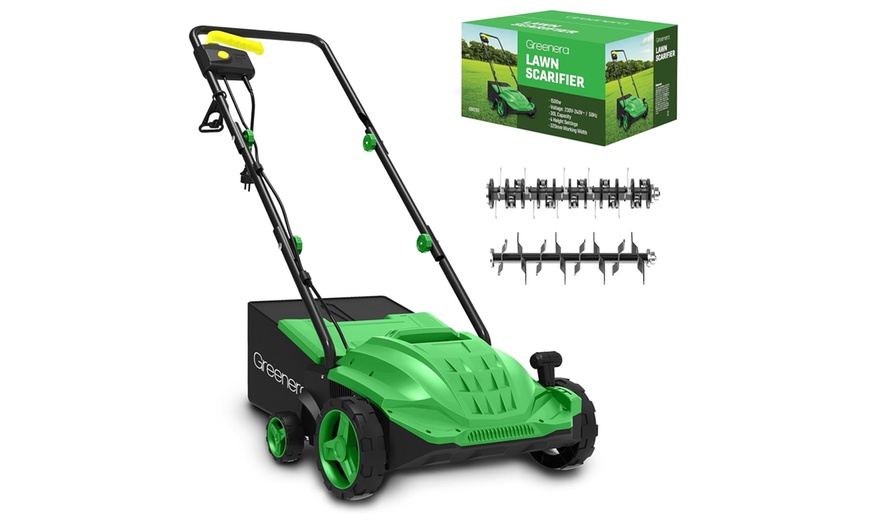 Image 1: 1500W Electric Lawn Scarifier Aerator