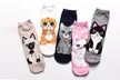1x oder 5x Socken mit Katzen-Muster - Second Medium