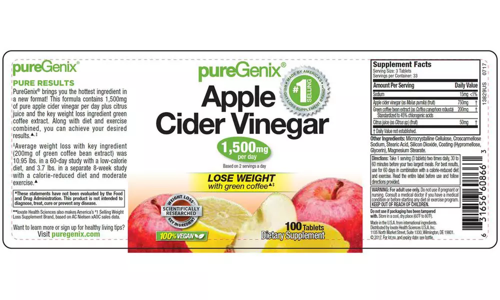 PureGenix Apple Cider Vinegar Supplement (100-, 200-, or 300-Count) - Second Medium