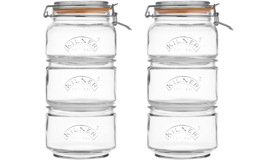 Image 3: Two Kilner Stackable Storage Jar Sets