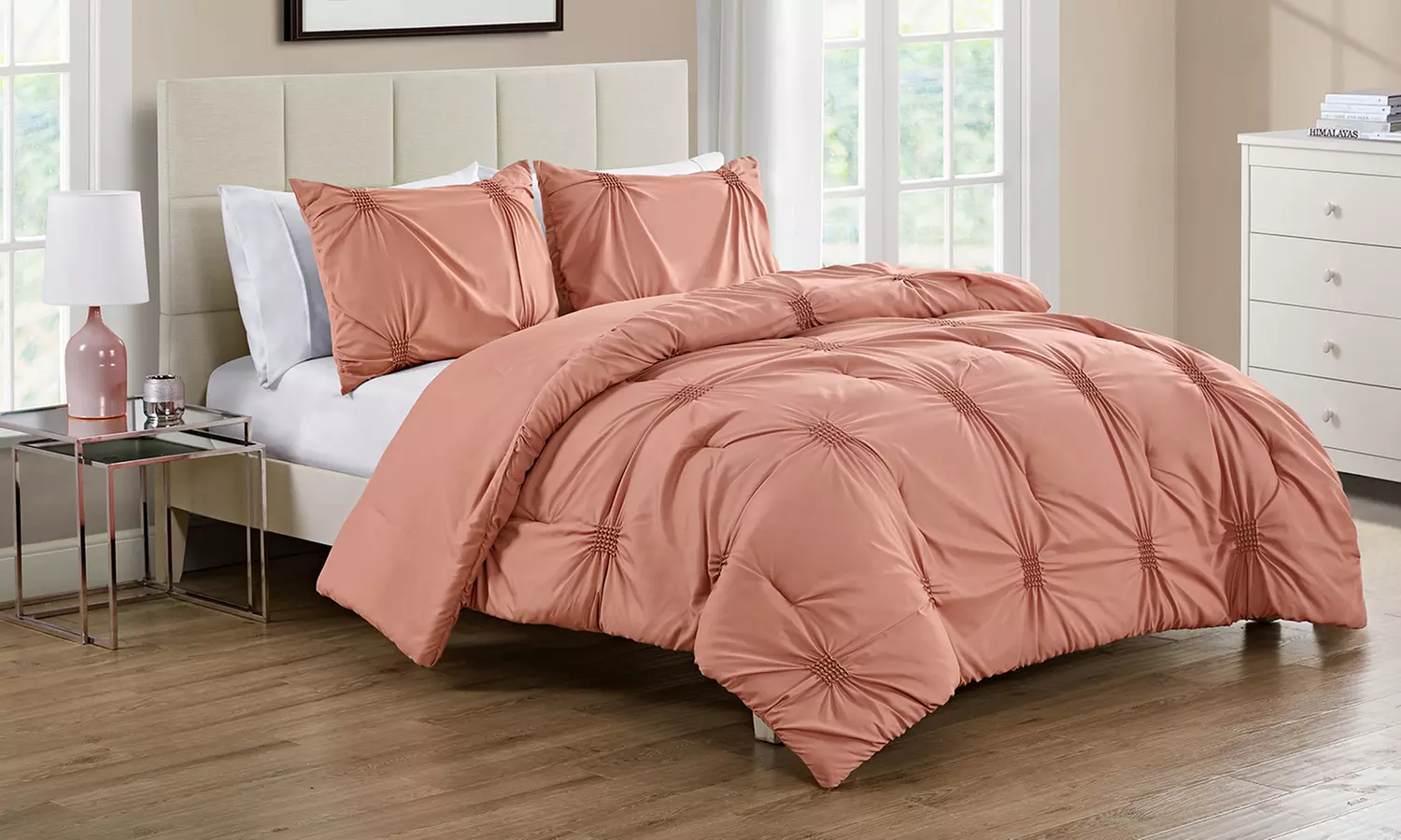 Box Pleat Clay Comforter Set (2- or 3-Piece) - Primary Image
