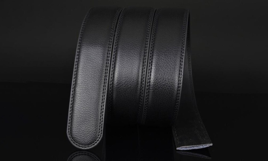 Image 2: Black Leather Belt