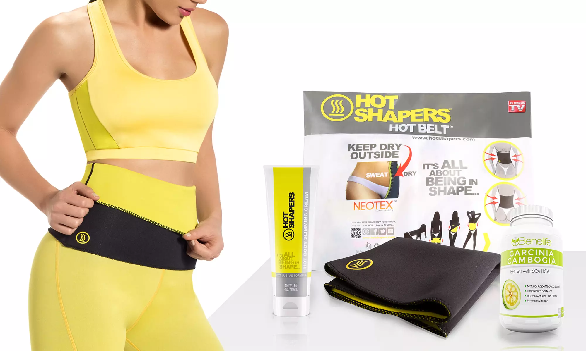 Slim Abs Detox Belt with Hot Body Slimming Cream and Benelife Garcinia Cambogia - Primary Image