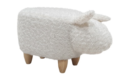 Pouf Sheep con 4 gambe in legno