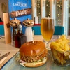 Image 1: Chicken or Veggie Burger with Chips and Salad and Beer for 1, 2, or 4