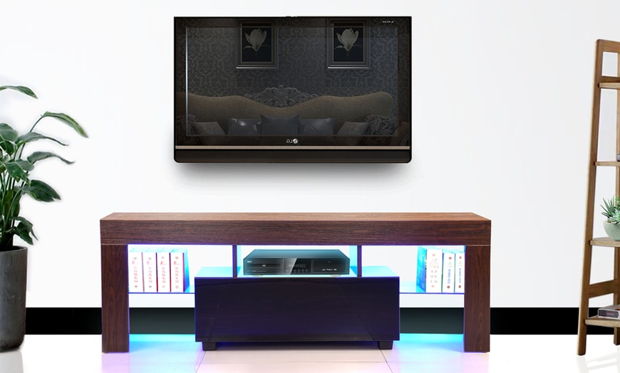 Image 1: TV Stand with LED Lights