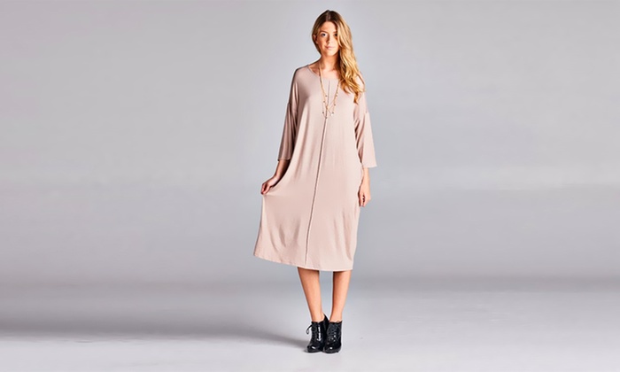 women's midi t shirt dress