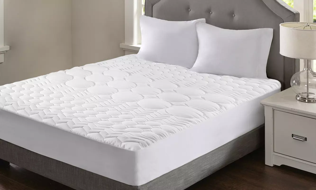 Surmatelas "Confort" moelleux, 7 zones de confort, 100 % microfibre, bonnets élastiques de 38 cm, marque Sampur - Primary Image