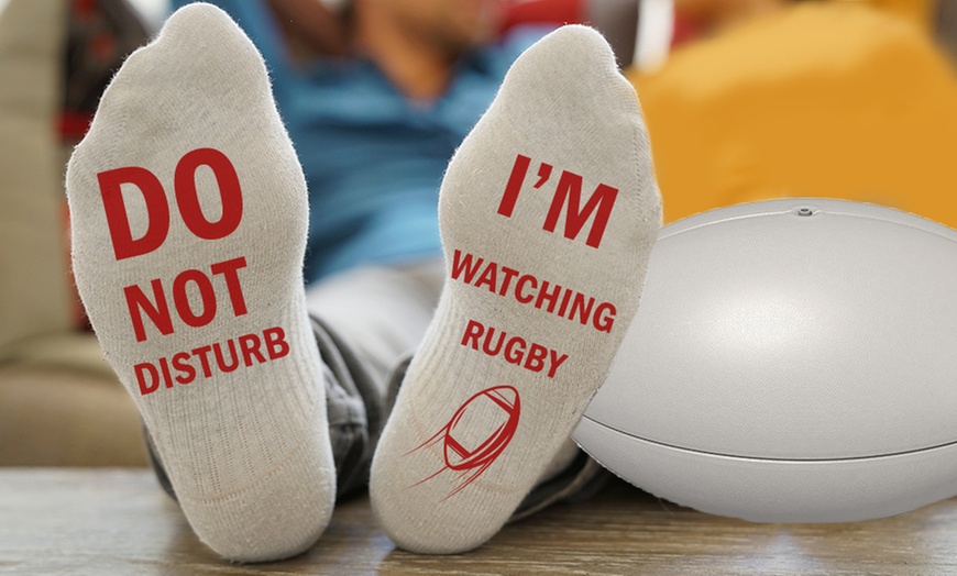 Image 1: I'm Watching Rugby Socks