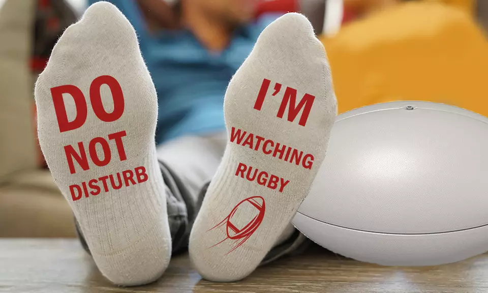 Up to Four Pairs of I'm Watching Rugby Socks - Primary Image