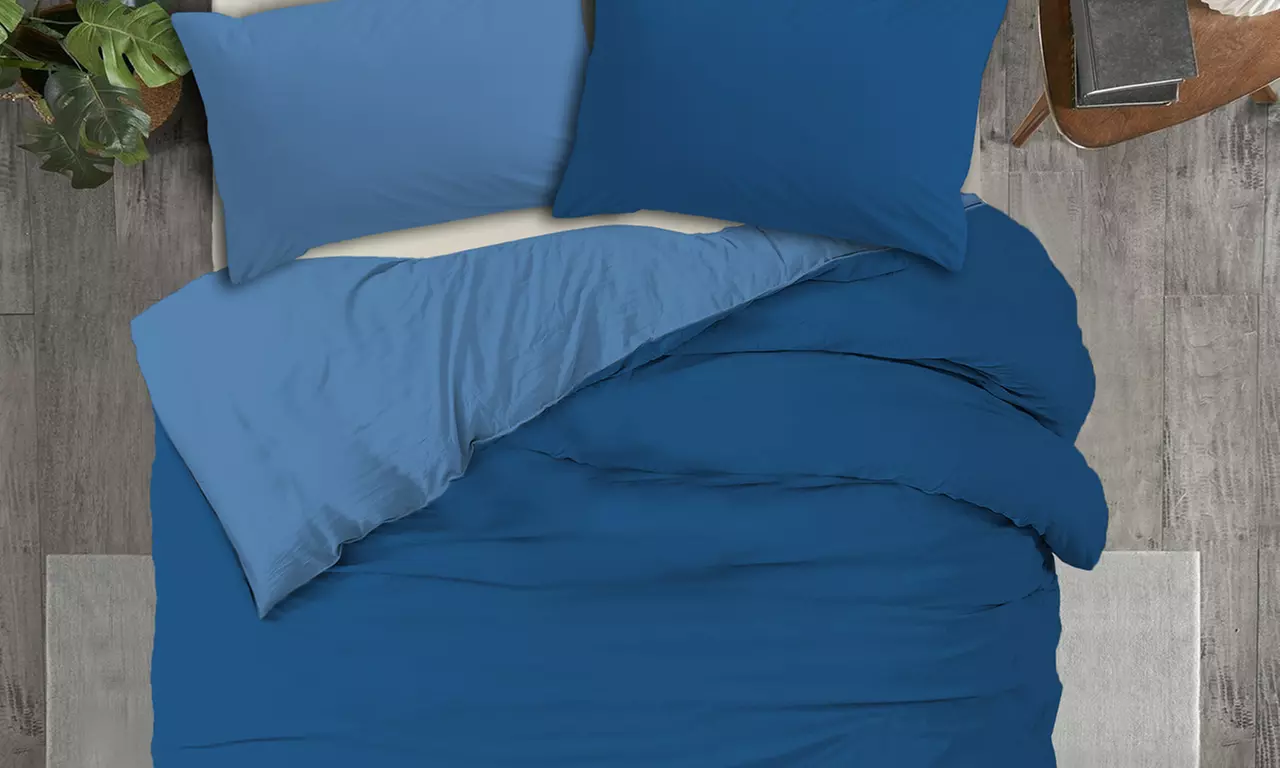 Copripiumini in microfibra Made in Italy, bicolore