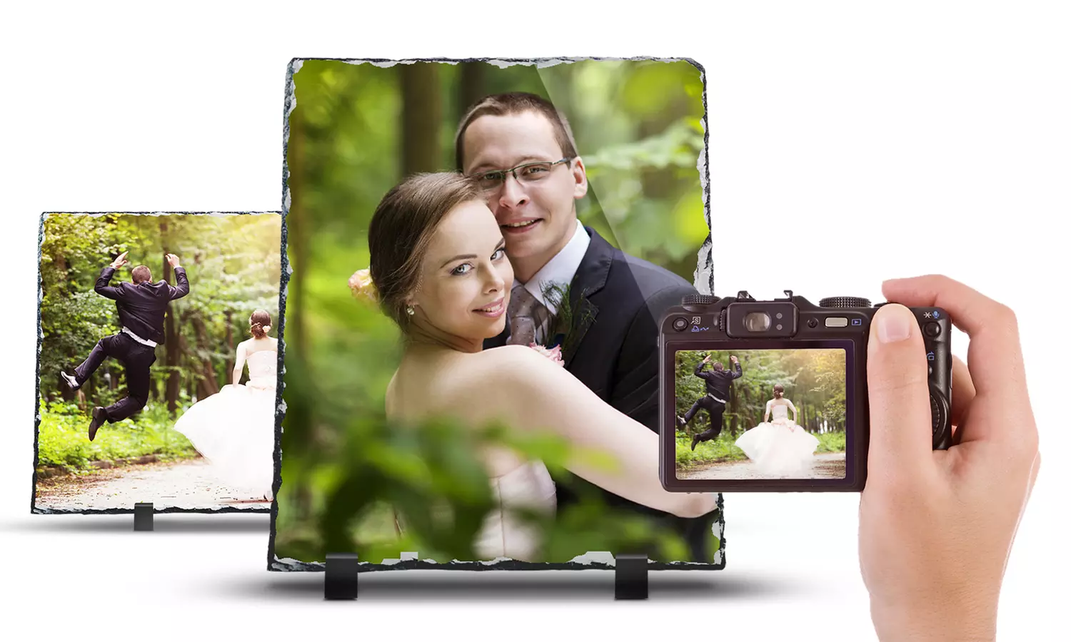 One or Three Custom Photo Prints on Slate with Display Easel from PrinterPix (Up to 86% Off) - Primary Image
