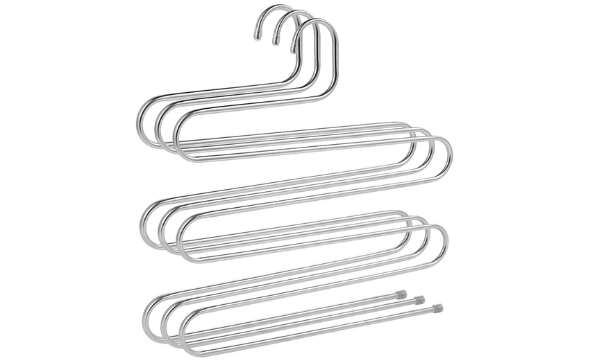 Image 3: 3 Stainless Steel Trouser Hangers