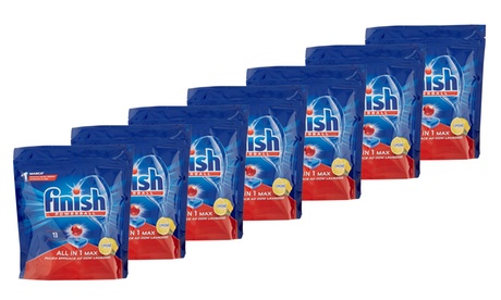 7 o 14 confezioni di detersivo Finish in pastiglie tutto in 1 max