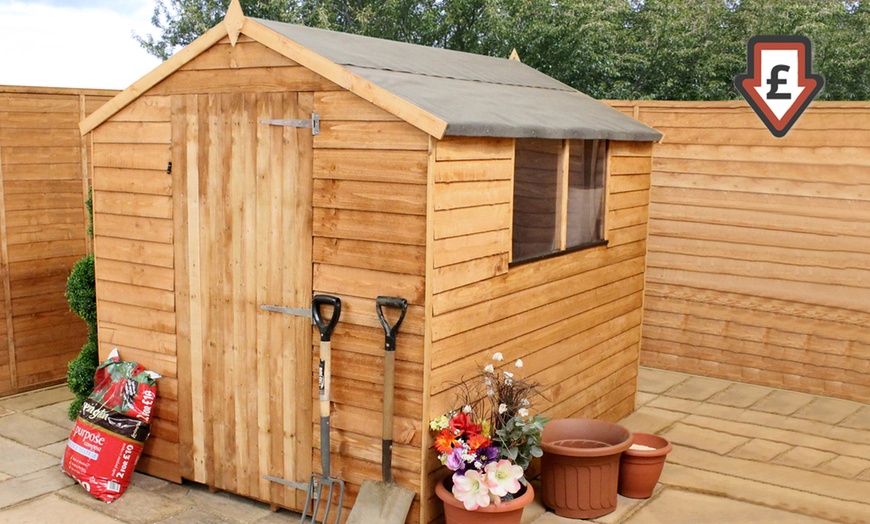 Image 1: Overlap Apex Wooden Garden Shed