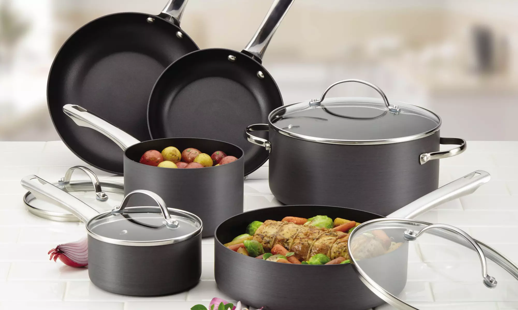 Farberware Hard-Anodized Nonstick Cookware Set (14-Piece) - Primary Image