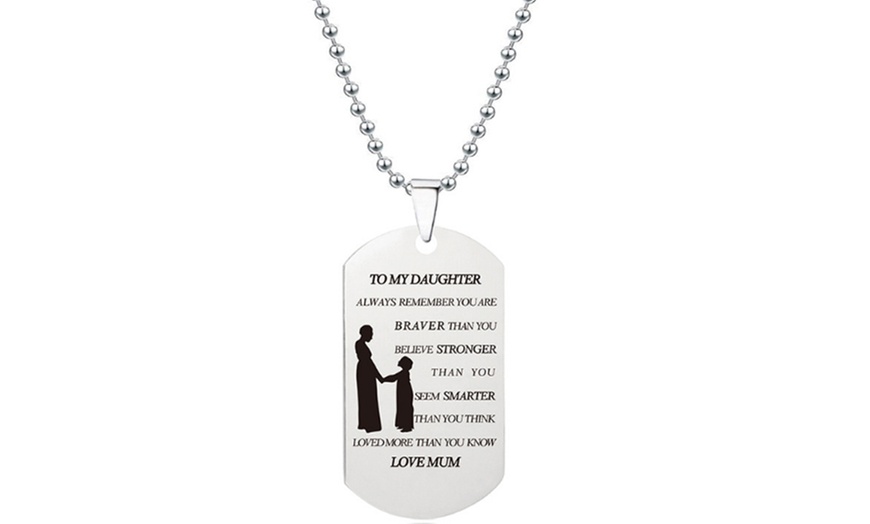 Image 9: Parent to Child Engraved Tag Necklace