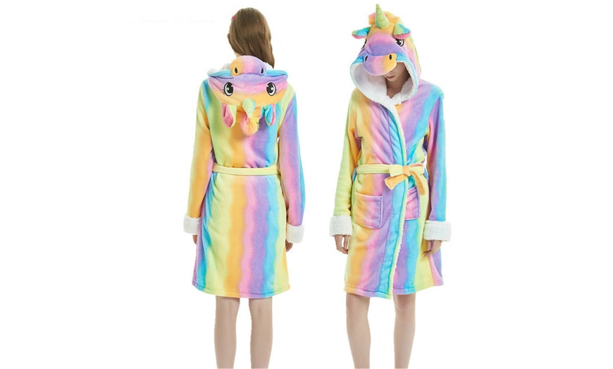 Image 3: Women's Unicorn Bathrobe