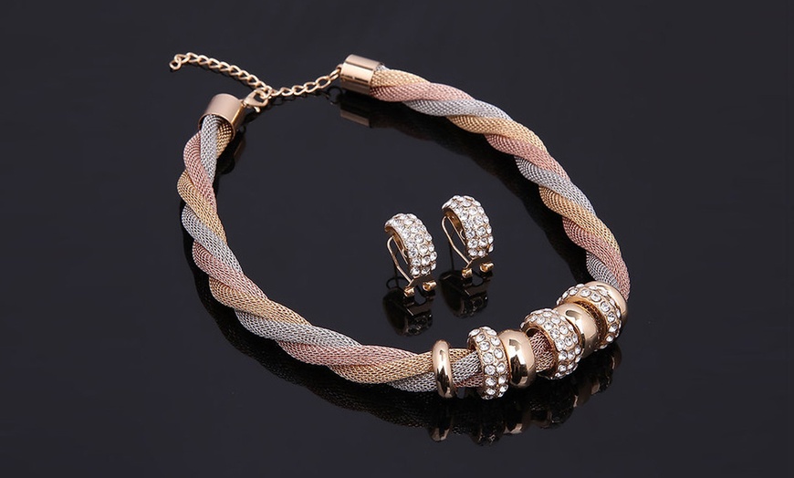 Image 2: 1 of 2 ´Trinity Rope´ sieradensets met Swarovski®-kristallen