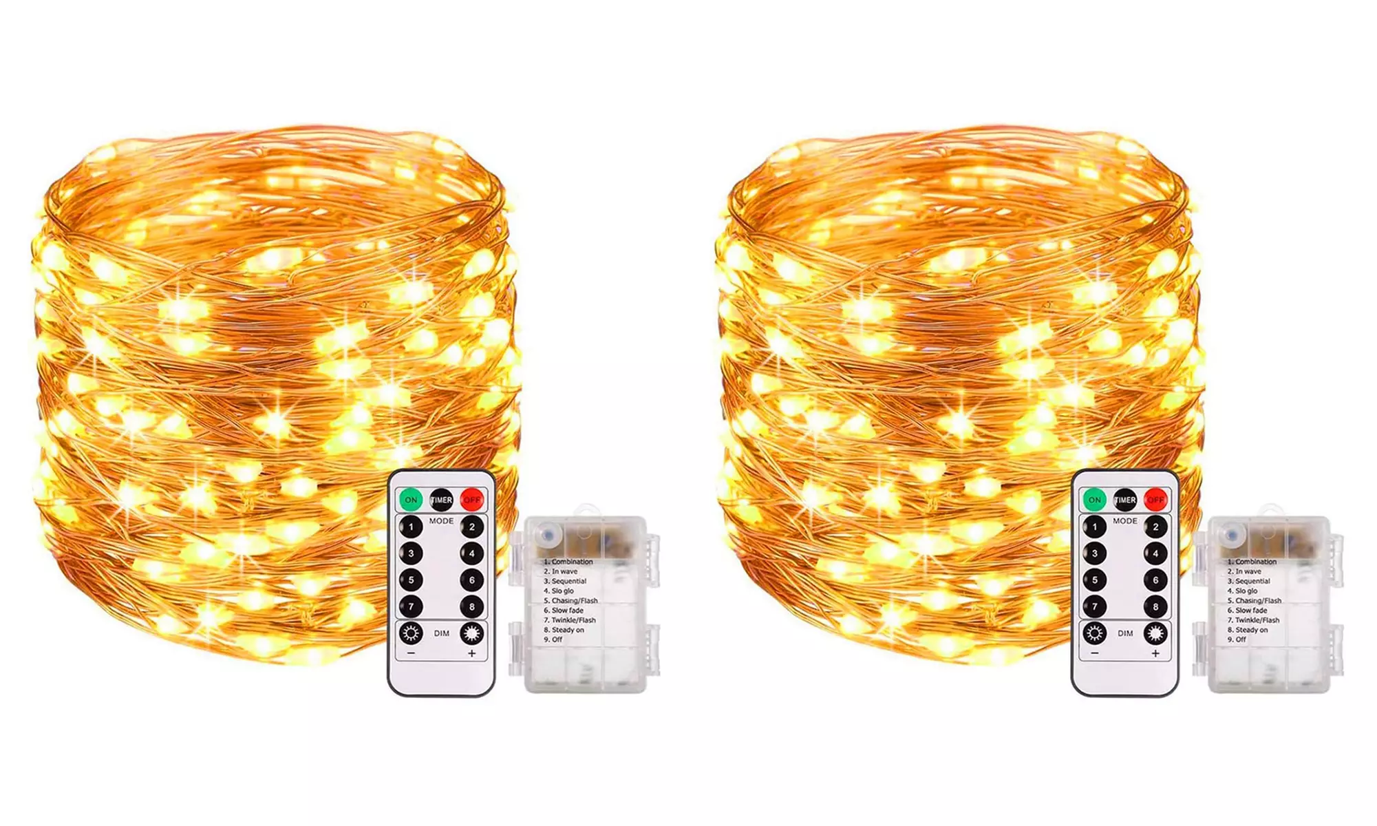 1 of 2 lichtslingers met ledlampjes